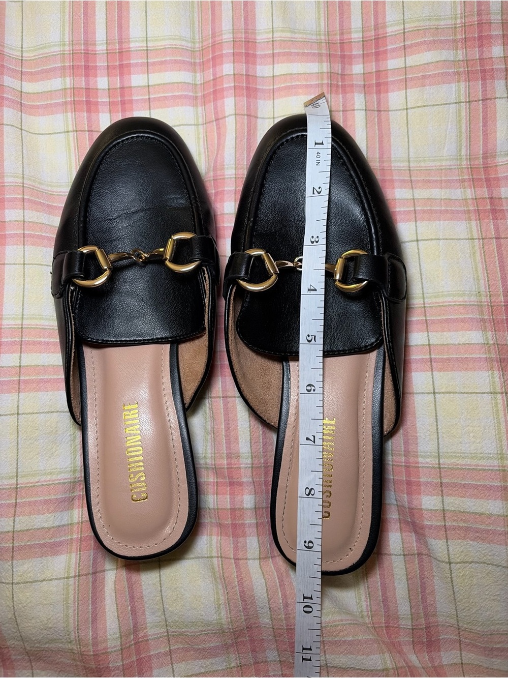 Cushionaire black leather loafers with gold buckle detail - Picture 5 of 5